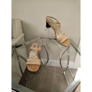 Women's Dressbarn Spring Taupe Brown/Tan Heels Size 6.5